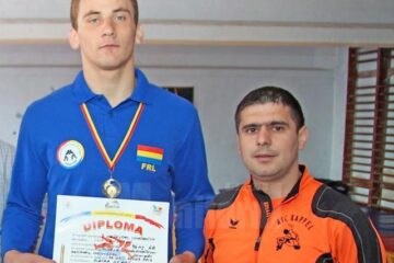 Constantin Huțuleac, alături de antrenorul său, Andrei Bolohan