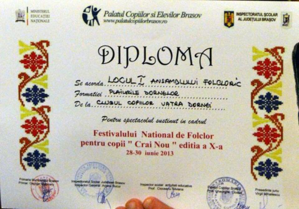 Trofee și premii pentru ansamblurile folclorice ale Clubului Copiilor Vatra Dornei