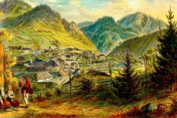 Iacobeni – acuarelă de Franz Xaver Knapp (1809-1883)