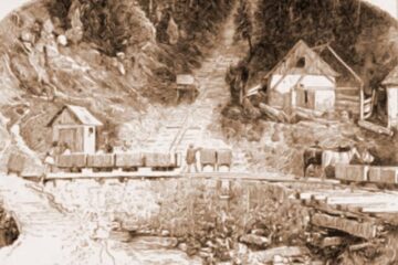 Iacobeni, minele – desen de Rudolf Bernt (1844-1914)