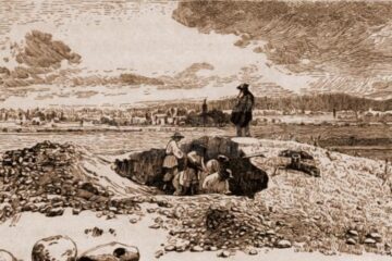 Horodnic. Săpăturile lui Josef Szombathy de la Călugărița desen de Mattias Adolf Charlemont (1820-1871)