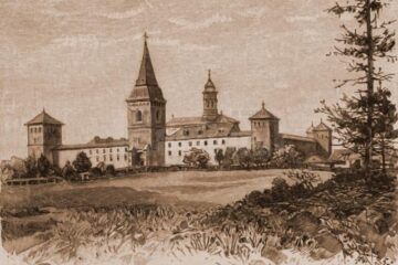 Dragomirna, mănăstirea – desen de Rudolf Bernt (1844-1914)