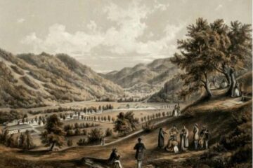 Lăpușna, institut de scalde – acuarelă de Franz Xaver Knapp (1809-1883)