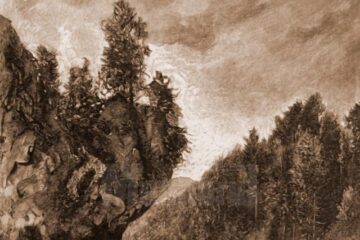 Lucava, Valea Lucavei – desen de Mattias Adolf Charlemont (1820-1871)
