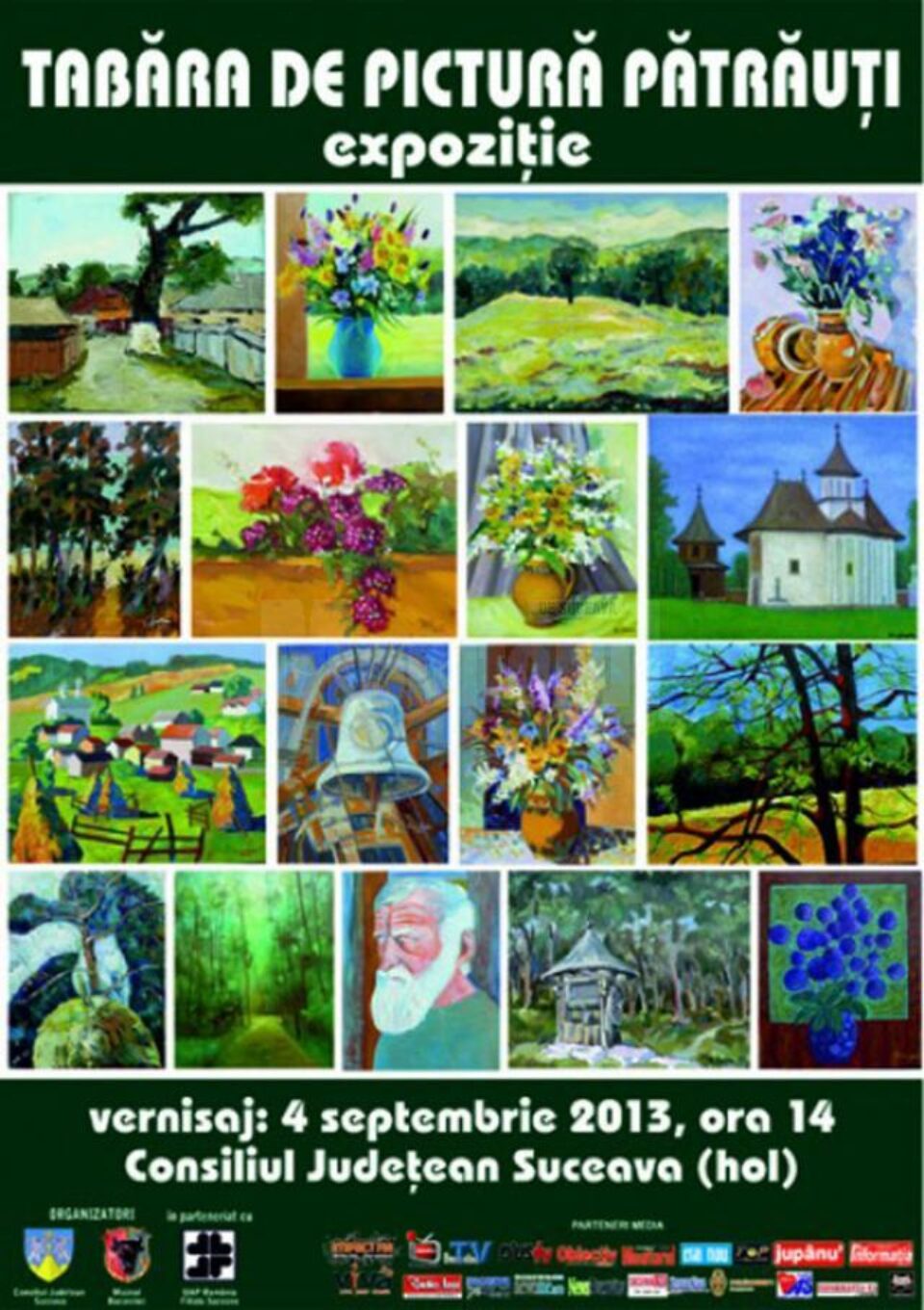 Expoziția de pictură „Tabăra de la Pătrăuți” va fi vernisată miercuri la Consiliul Județean Suceava