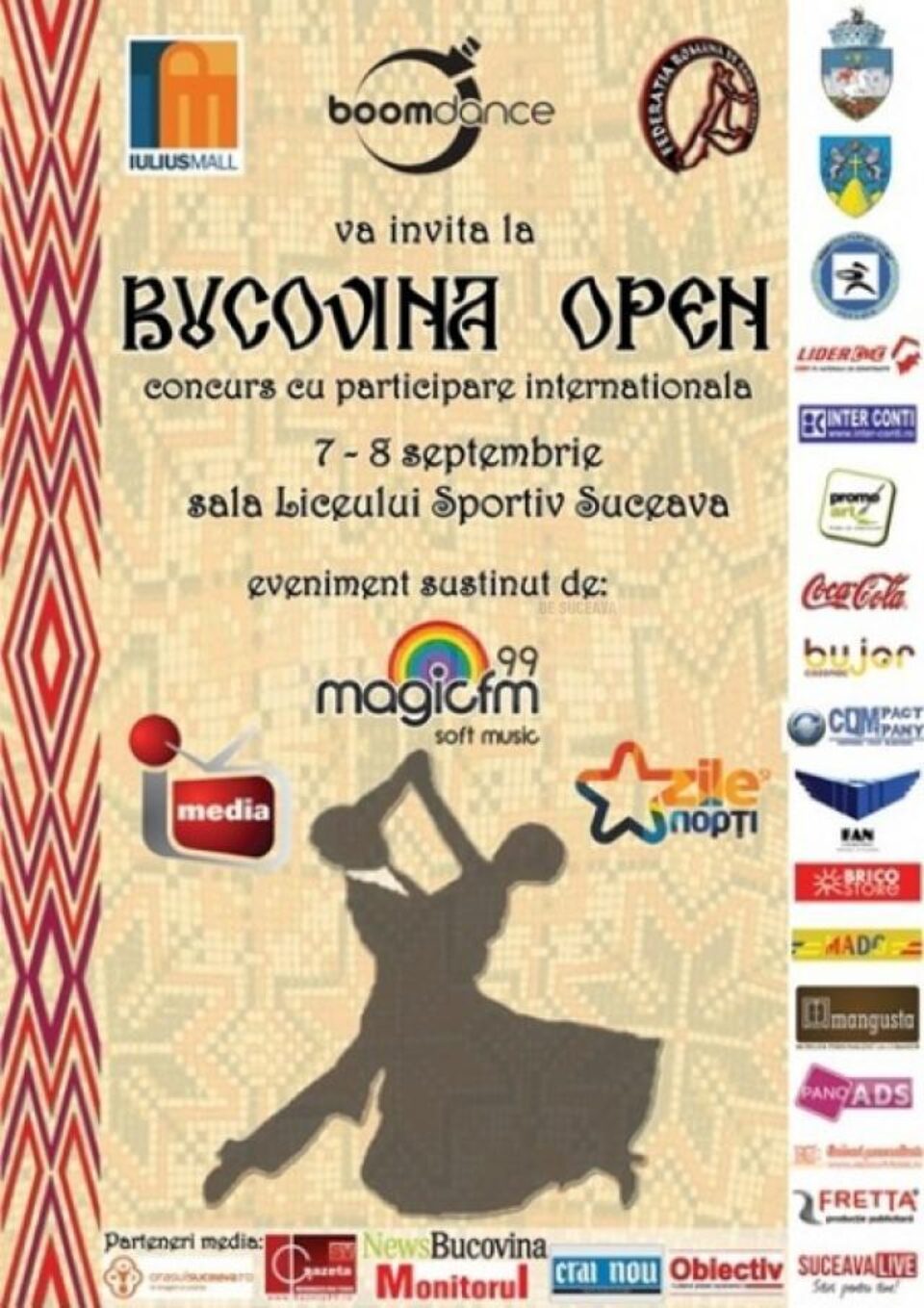 Concursul de dans sportiv „Bucovina Open”, la Liceul cu Program Sportiv din Suceava
