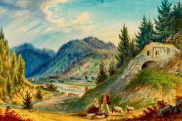 Putna, Chilia lui Daniil Sihastrul – acuarelă de Franz Xaver Knapp (1809-1883)