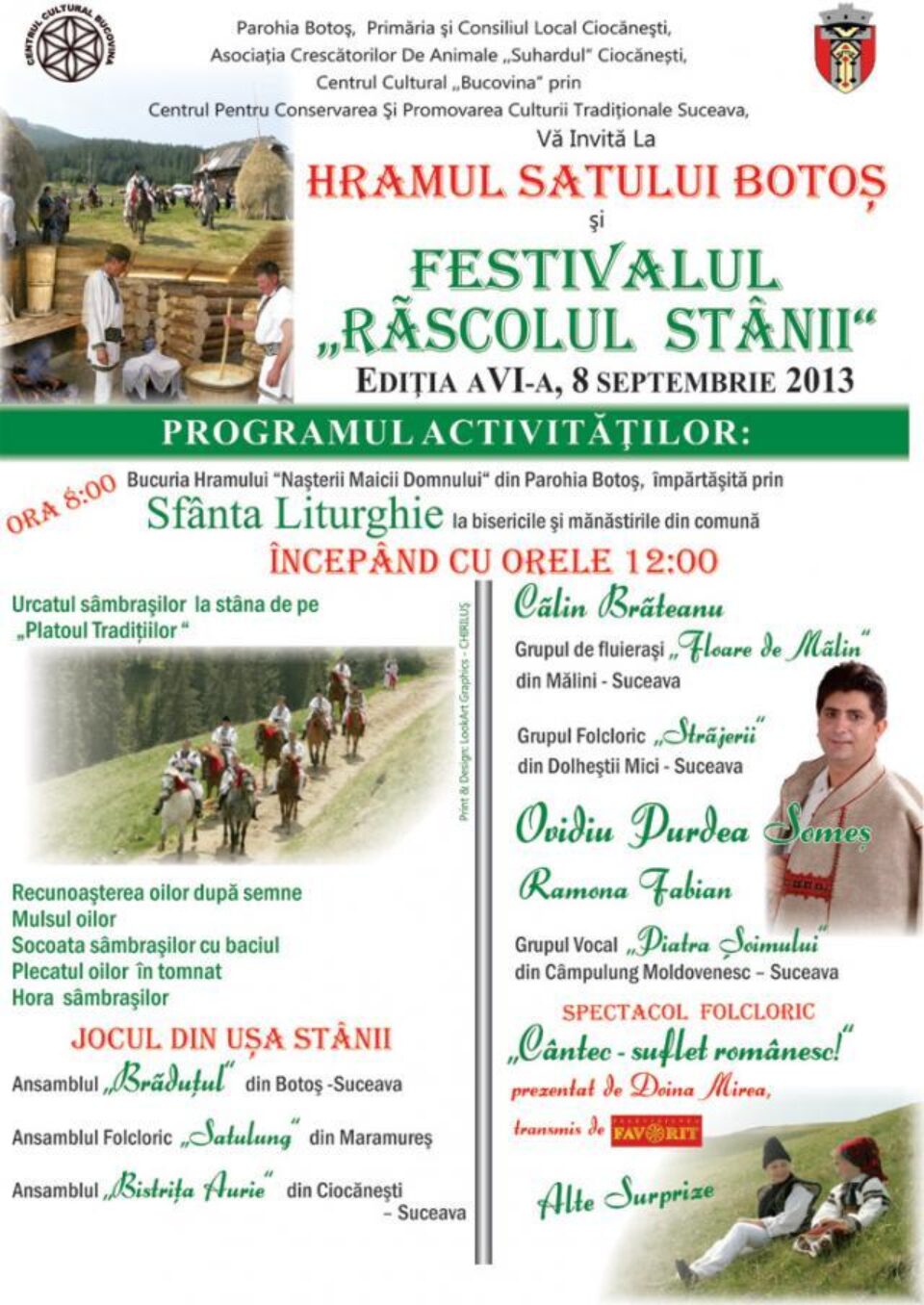 Hramul satului Botoș și ediția a VI-a a Festivalului „Răscolul stânii”