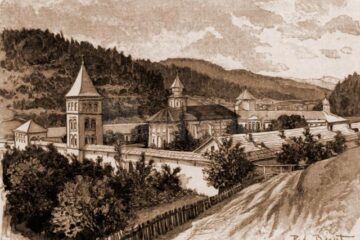 Putna, mănăstire – desen de Rudolf Bernt (1844-1914)