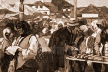 Rădăuți, iarmarocul – desen de Julius Zalaty Zuber (1867-1918)