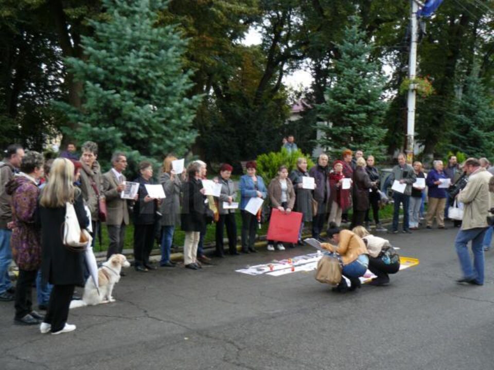 În jur de 50 de suceveni care se declară iubitori de animale s-au adunat în fața Palatului Administrativ