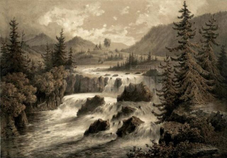 Șipotele Sucevei, Cataractul Sucevei – acuarelă de Franz Xaver Knapp (1809-1883) Șipotele Sucevei, Cataractul Sucevei – acuarelă de Franz Xaver Knapp (1809-1883)