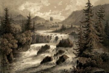 Șipotele Sucevei, Cataractul Sucevei – acuarelă de Franz Xaver Knapp (1809-1883)
