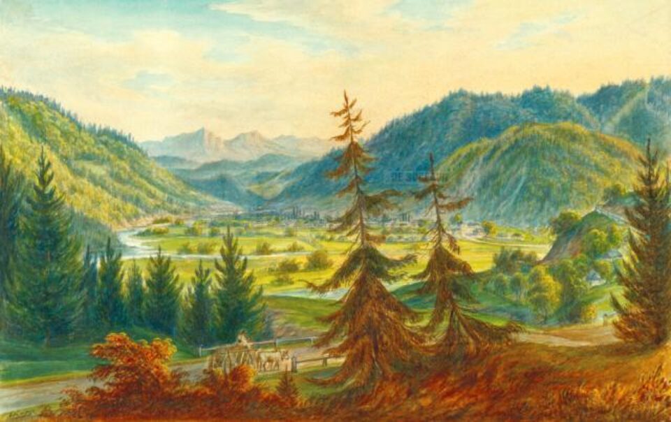 Vama – acuarelă de Franz Xaver Knapp (1809-1883)