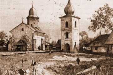 Suceava, biserica armenească – desen de Rudolf Bernt (1844-1914)