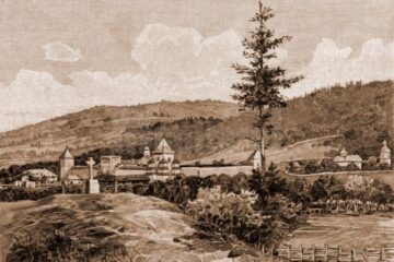 Sucevița, mănăstirea – desen de Rudolf Bernt (1844-1914)