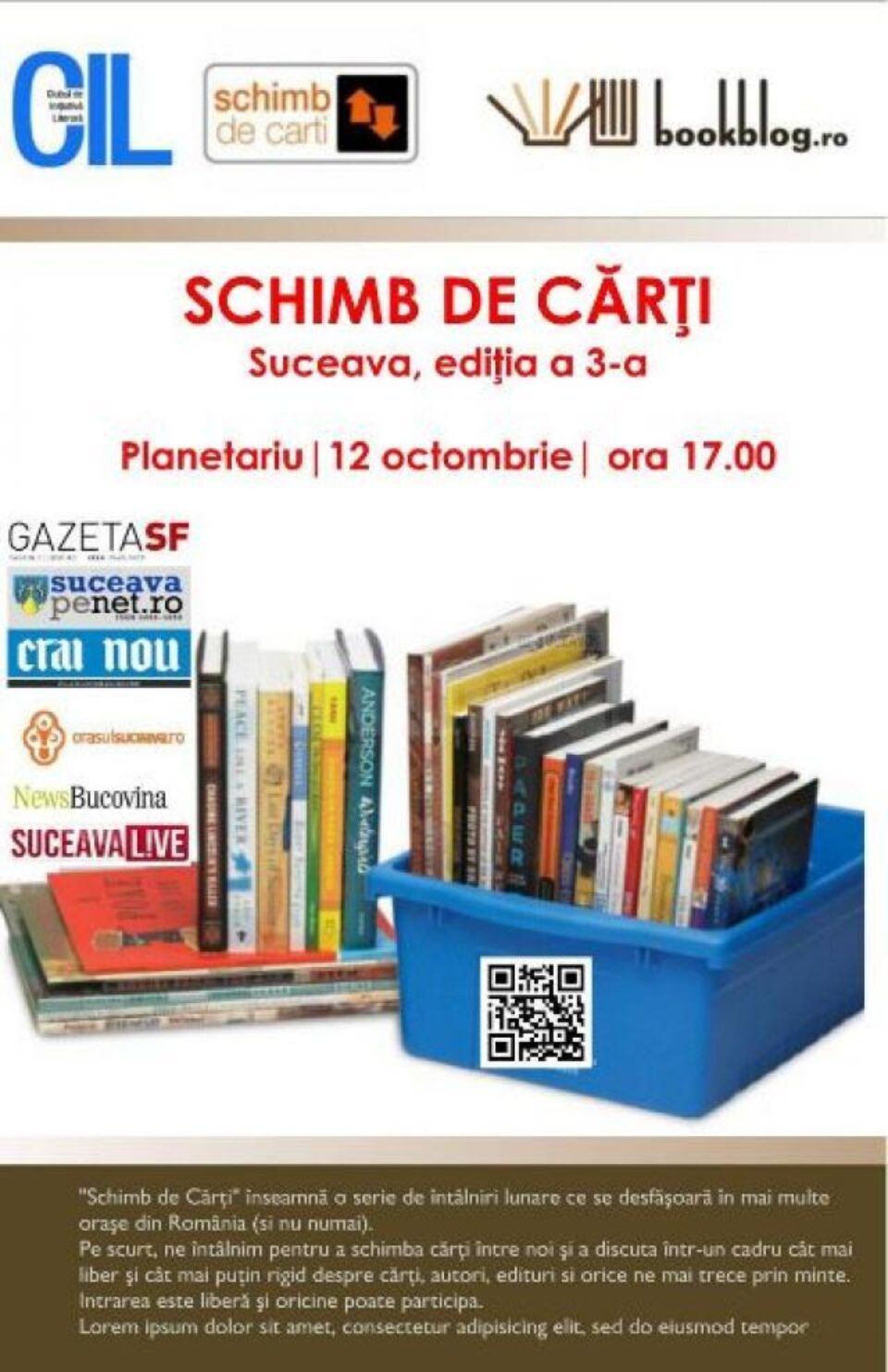 „Schimb de cărți”, la Planetariul Suceava
