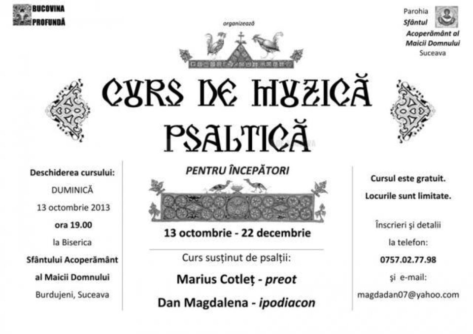 Curs de muzică psaltică pentru începători
