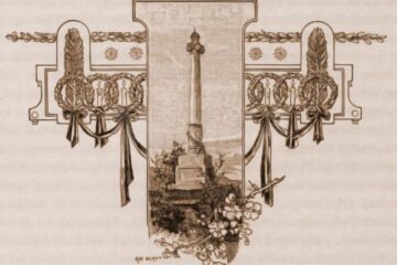 Monumentul închinat Arhiducelui Rudolf, în 1886 – desen de Rudolf Bernt (1844-1914)