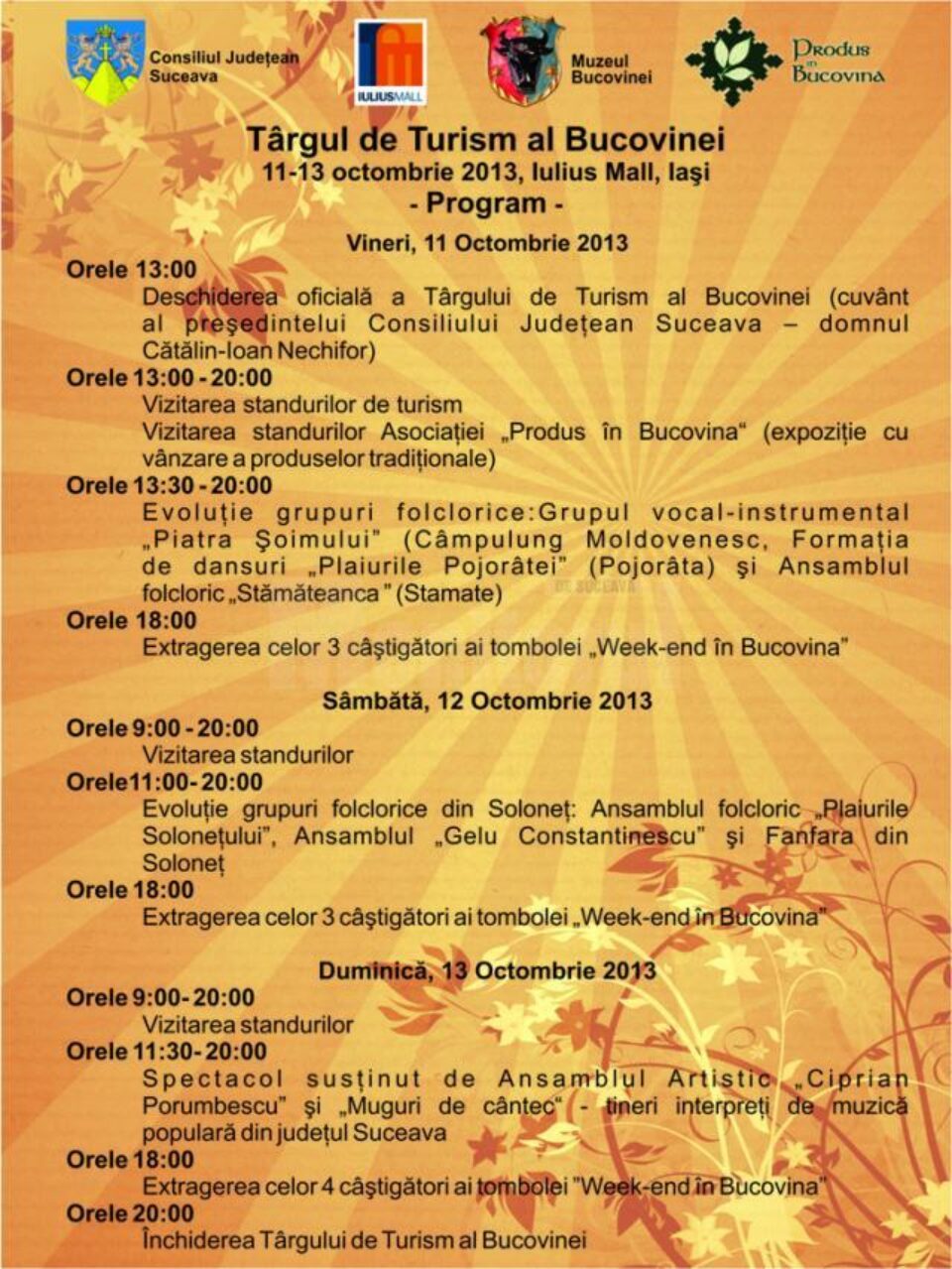 „Târgul de Turism al Bucovinei”, la Iulius Mall Iași