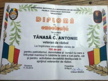 Antonie Tănase, sărbătorit la 100 de ani