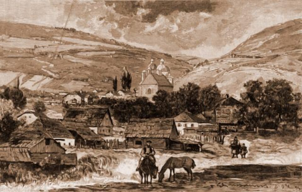 Vatra Dornei – desen de Mattias Adolf Charlemont (1820-1871)