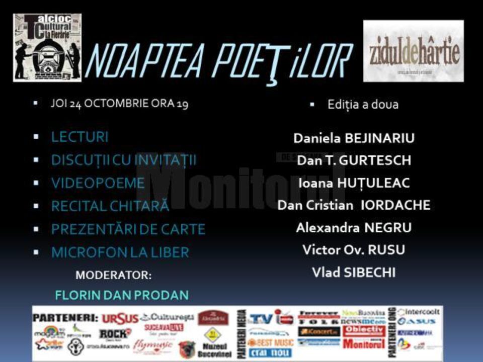 „Noaptea Poeților”, la Talcioc Cultural