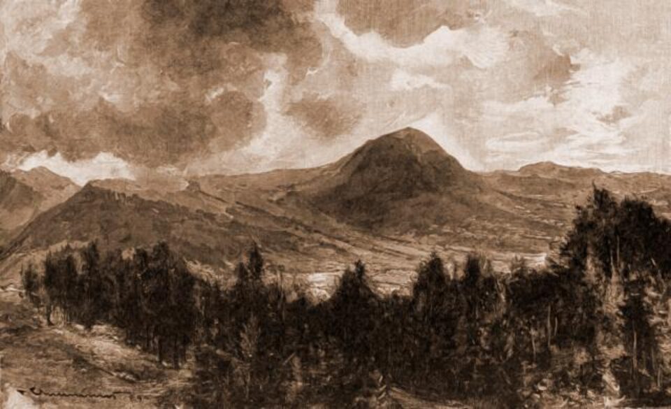Vatra Dornei, muntele Oușorul – desen de Mattias Adolf Charlemont (1820-1871)