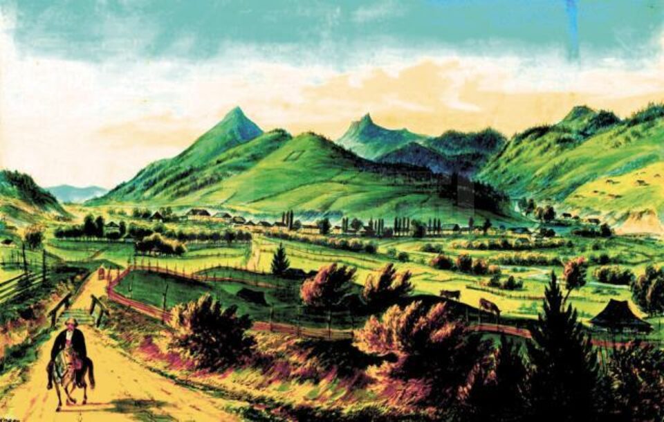 Vatra Dornei – acuarelă de Franz Xaver Knapp (1809-1883)