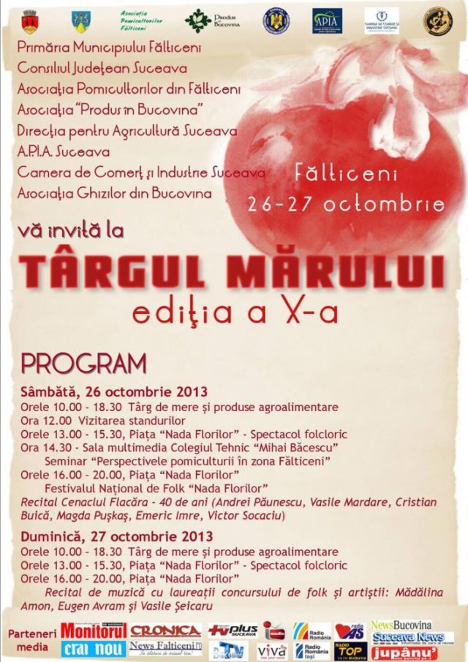 La Fălticeni, cea de-a X-a ediție a Târgului Mărului