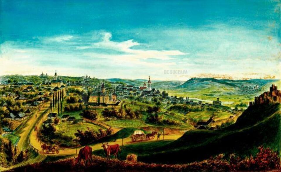 Suceava – acuarelă de Franz Xaver Knapp (1809-1883)