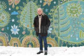 Cornel Dan și pictura parietală pe care a realizat-o la terasa barului din George Enescu