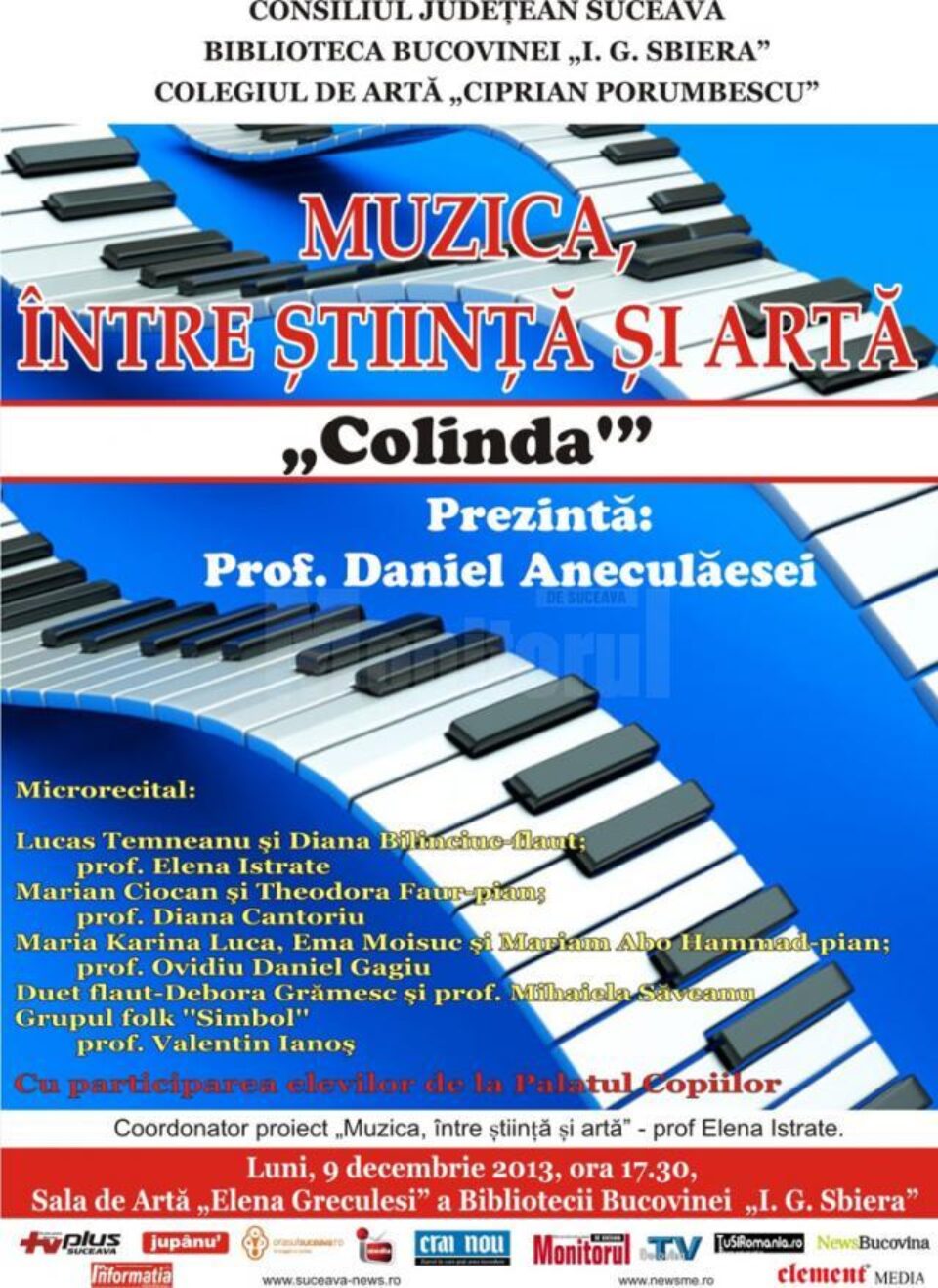 „Muzica, între știinta și artă” la Biblioteca Bucovinei
