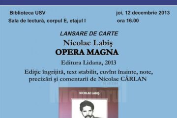 Lansarea volumului „Nicolae Labiș, Opera Magna”