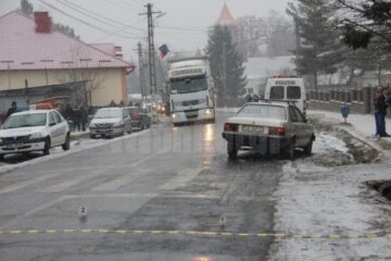 Autoturismul Audi implicat în accident