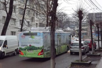 Autobuzul electric pe străzile Sucevei