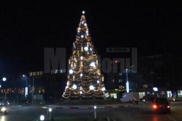 Joi seara au fost aprinse luminile din bradul de Crăciun din Gura Humorului