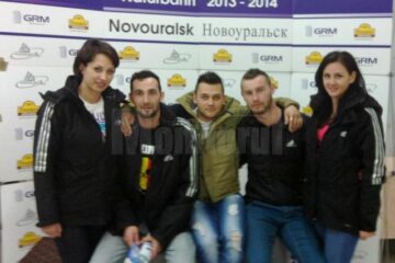 Delia Ivaș, Adrian Filimon, Gabriel Candrea, Bogdan Moroșan, Anișoara Hutopilă (de la stânga la dreapta), lotul dornean la Cupa Mondială a României