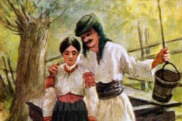 La fântână – tablou de Eugen Maximovici (1857-1926)