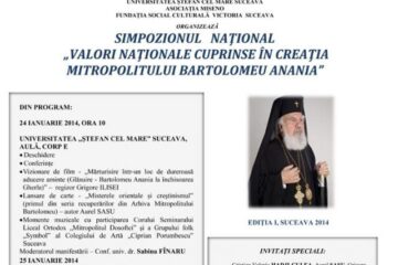 „Valori naționale cuprinse în creația Mitropolitului Bartolomeu Anania”, ediția I
