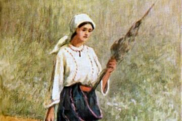 O fată de la țară – tablou de Eugen Maximovici (1857-1926)