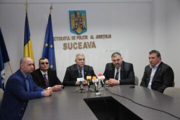 Șefii sindicatului au susținut o conferință de presă,ieri, la sediul IPJ Suceava