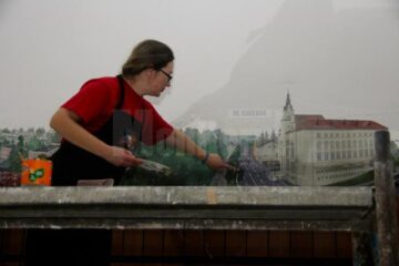 Orizontul orașului Suceava de sub cupola Planetariului
