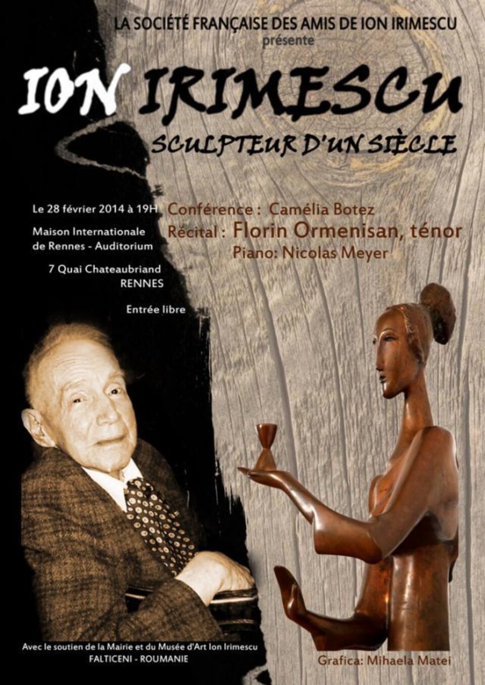 Sculptorul Ion Irimescu va fi sărbătorit în Franța, la Rennes