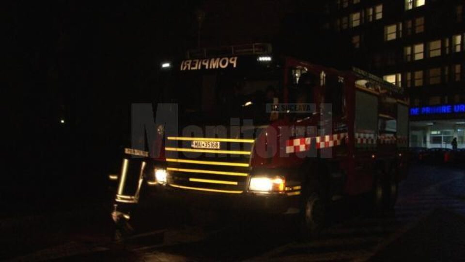 Incendiu la reclama luminoasă a Spitalului Județean Suceava