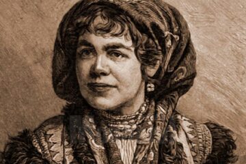 Fată huțulă – desen de Julius Zalaty Zuber (1867-1918)