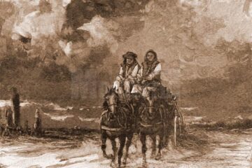 Huțuli, în căruță – desen de Mattias Adolf Charlemont (1820-1871)