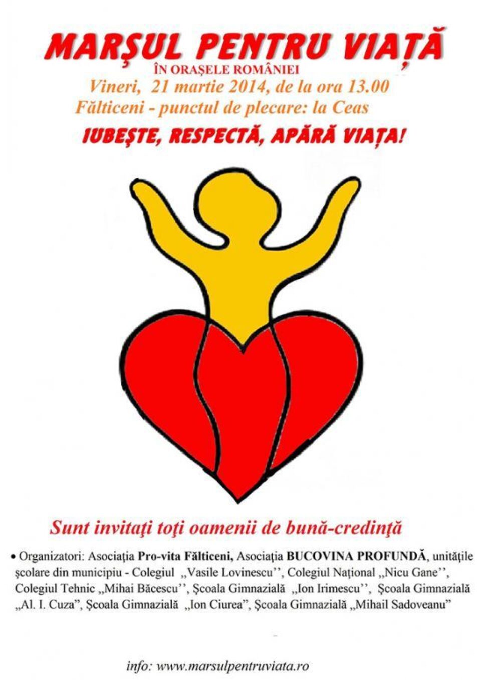 „Marșul pentru Viață”, organizat de asociații și fundații civice în numeroase orașe ale României.