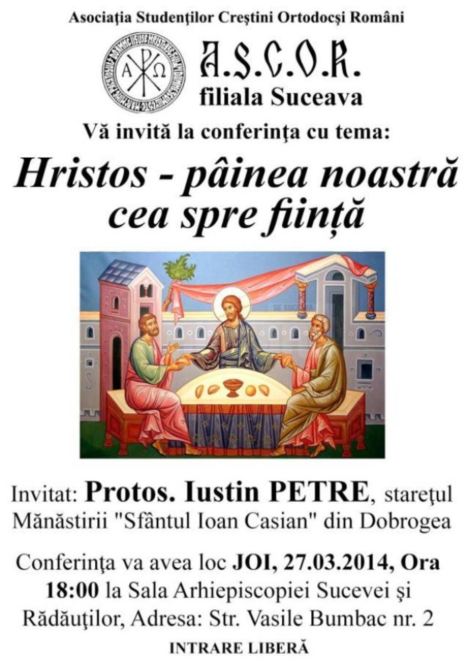 „Hristos - pâinea noastră cea spre ființă”