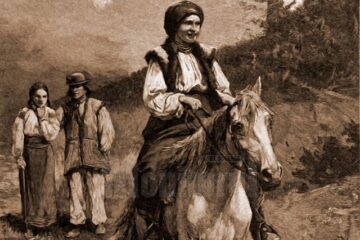 Huțancă, în îmbrăcăminte de vară – desen de Mattias Adolf Charlemont (1820-1871)